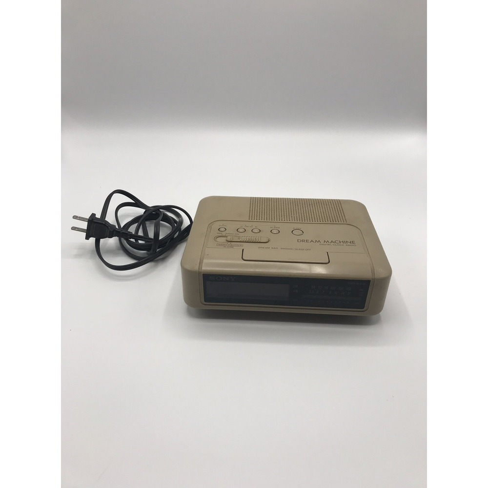 Sony Dream Machine ICF-C240 Digital Clock Radio AM FM Tan Retro Bedside Alarm